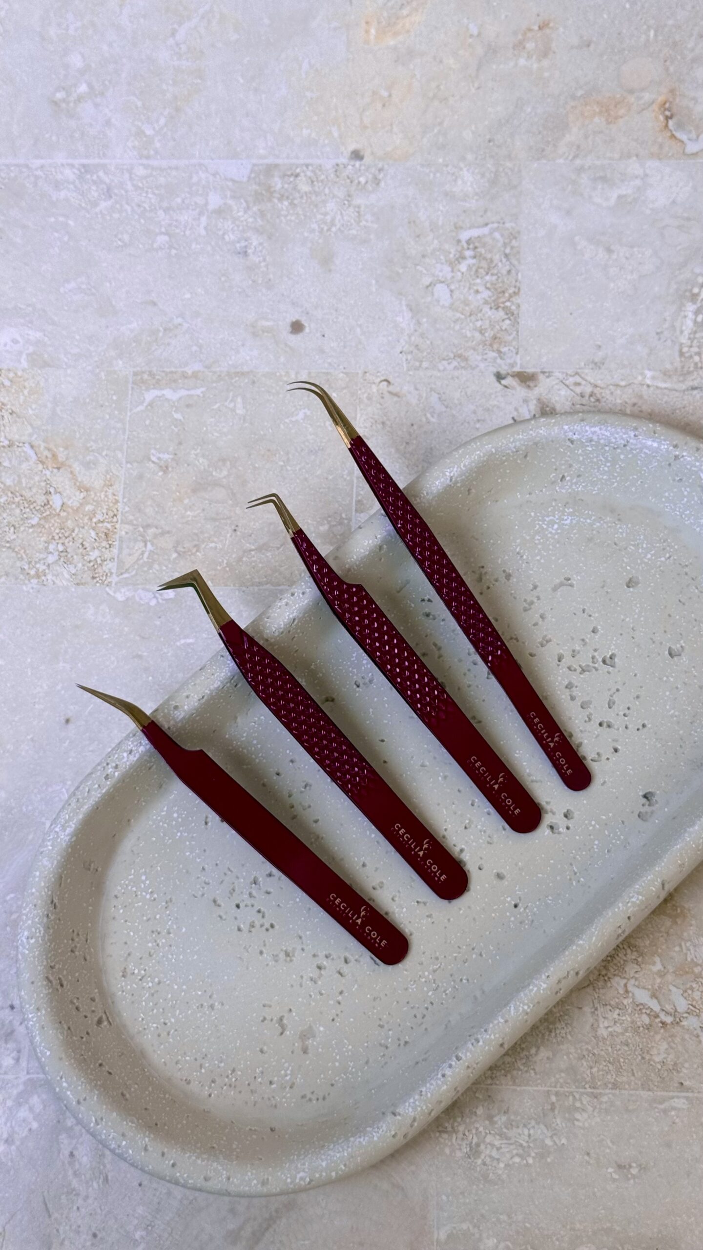 LIMITED EDITION: Japanese Steel Burgundy Boot Tweezers - Image 2