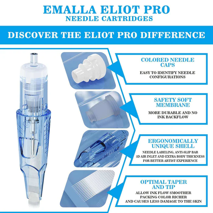 0801RLL - Emalla Eliot Pro PMU Needle Cartridge - Image 9