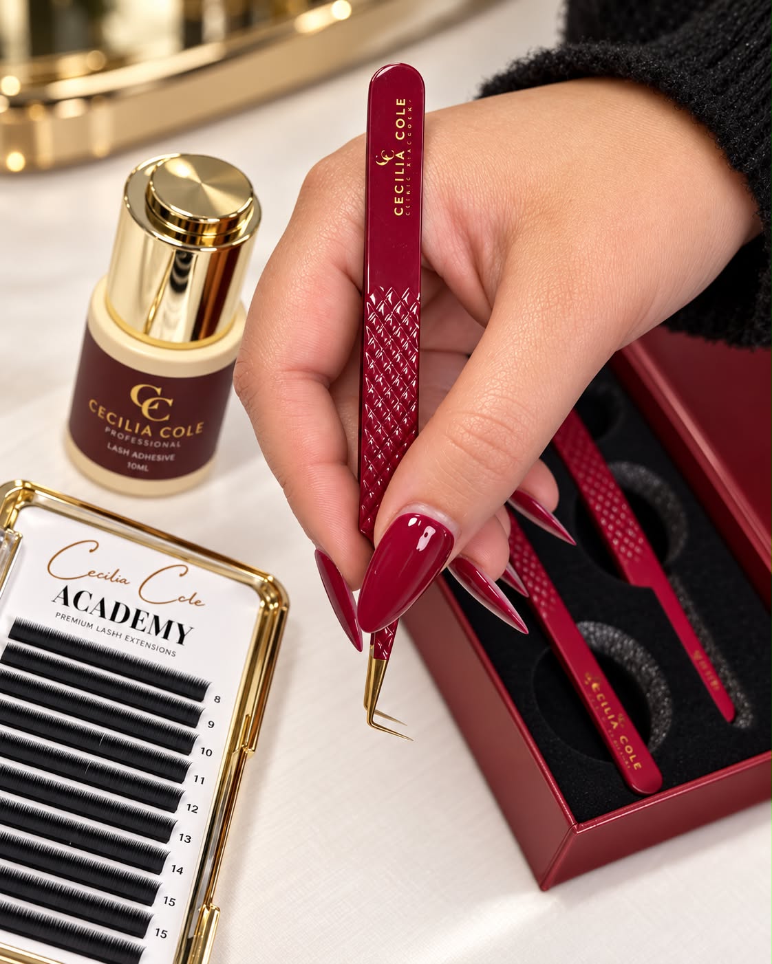 Burgandy LIMITED EDITION Lash Tweezer DUO - Image 2