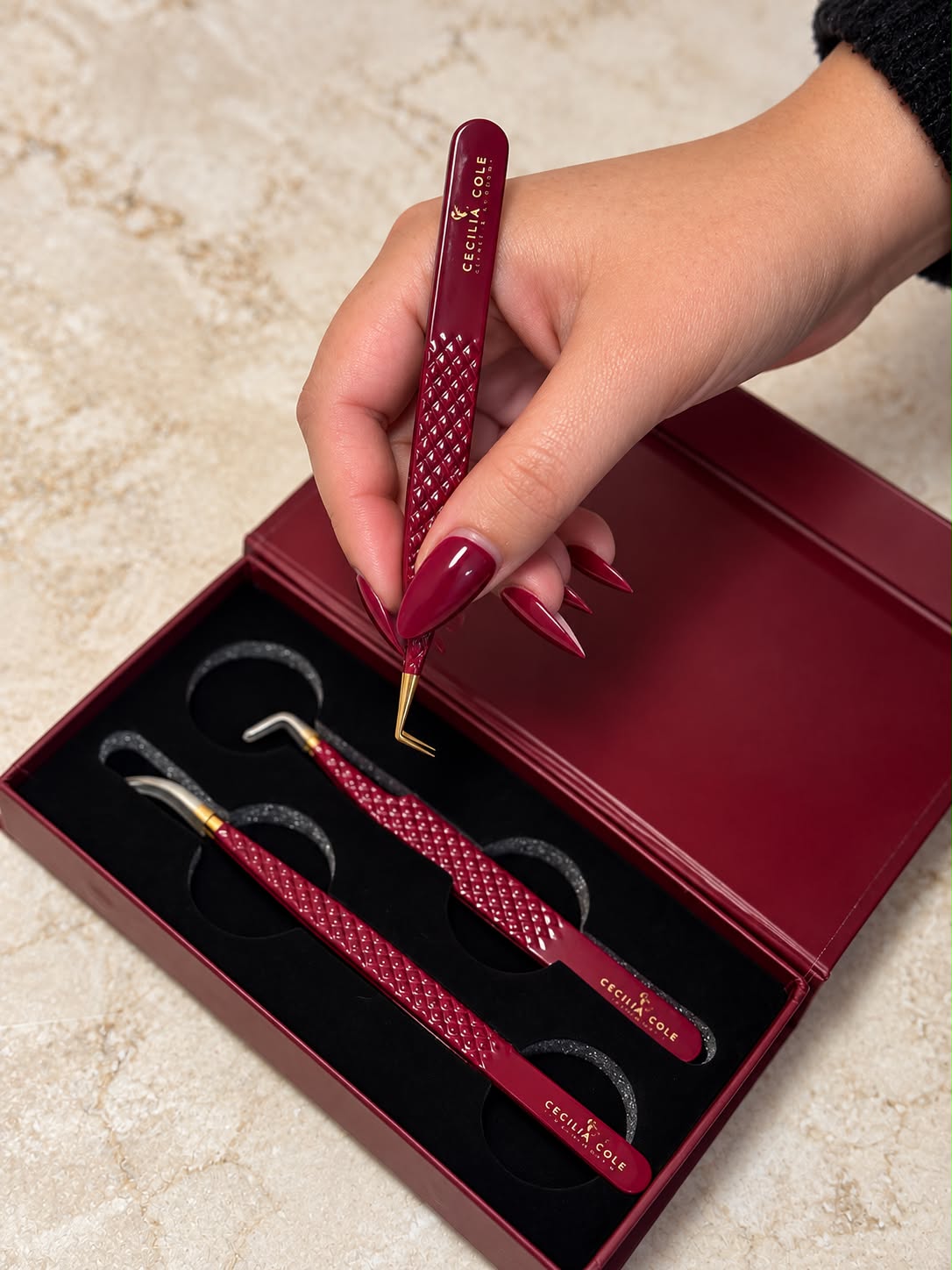 Burgandy LIMITED EDITION Lash Tweezer DUO